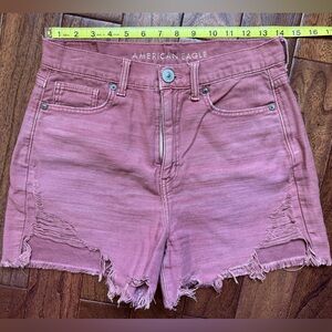 American Eagle dusty pink highest rise mom short size 4